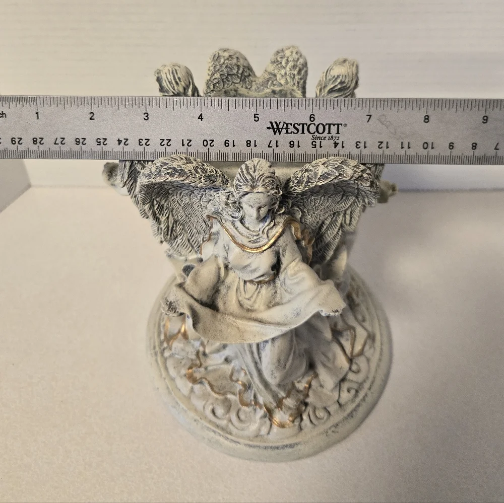 ANGEL CANDLE HOLDER GOLD ACCENTS